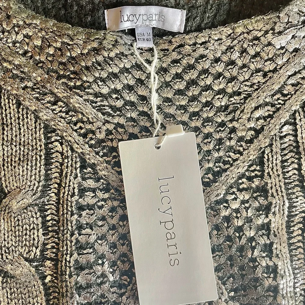 Lucy Paris Silver Foil Crop Sweater - Picture 6 of 7